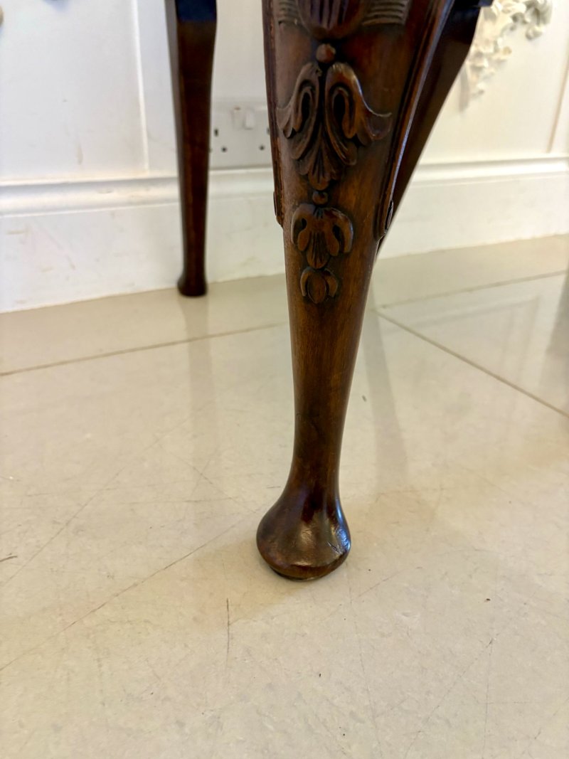 Superb Quality Set of 6 Antique Victorian Carved Burr Walnut Dining Chairs - Image 12